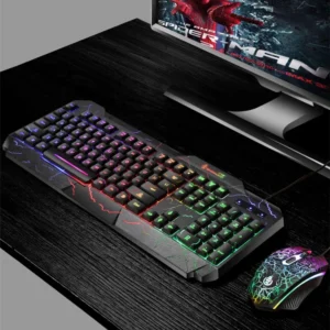 Sungi 4 in 1 Gaming Keyboard Mouse Headphone Mouse Pad Gaming Set with Backlight Multimedia Ergonomic Design for Gamer